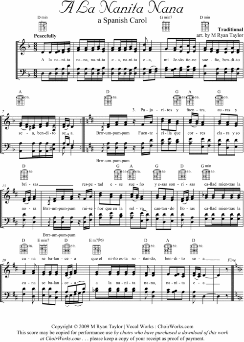 Product picture A La Nanita Nana : Sheet Music