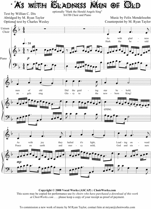 Product picture As With Gladness Men of Old, Hark! the Herald Angels Sing