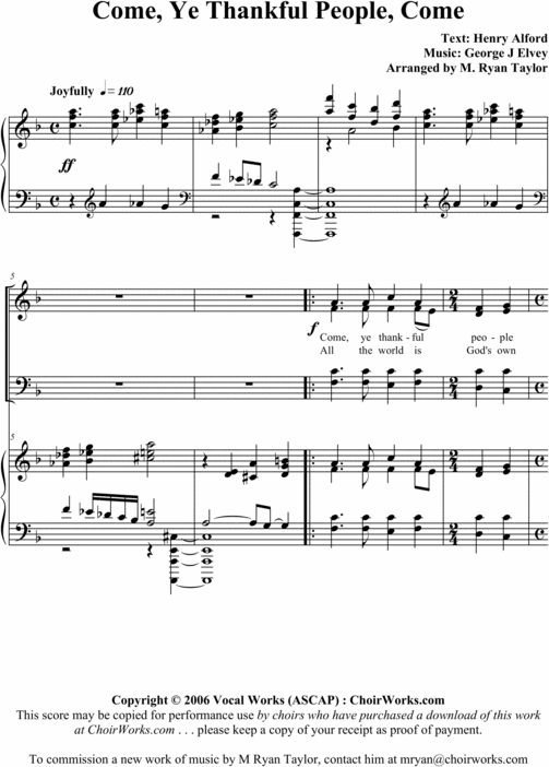 Product picture Come, Ye Thankful People, Come : Sheet Music