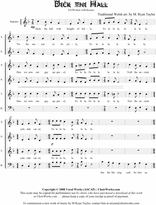 Product picture Deck the Hall : Sheet Music