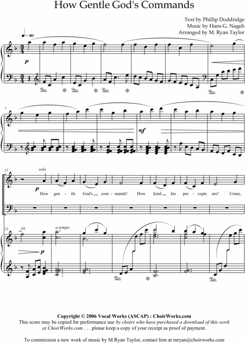 Product picture How Gentle Gods Commands : Sheet Music