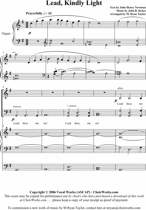 Product picture Lead, Kindly Light : Sheet Music