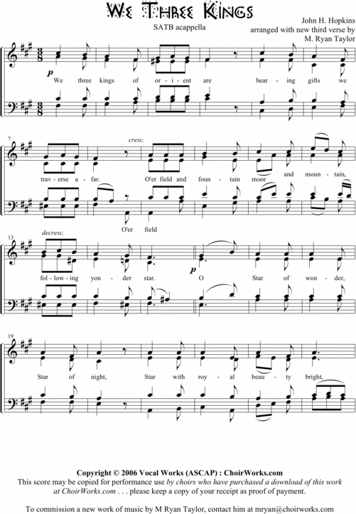 Product picture We Three Kings : Sheet Music