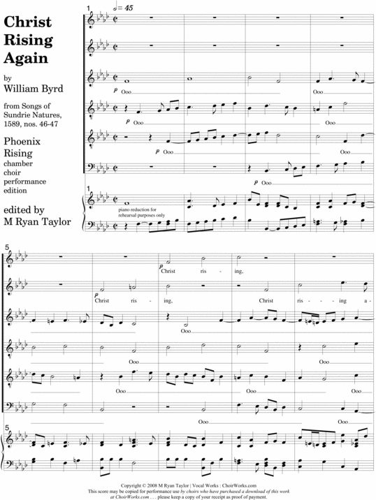 Product picture Christ Rising Again by William Byrd : Sheet Music