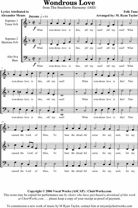 Product picture Wondrous Love (SATB) : Sheet Music